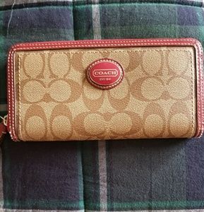 Authentic Coach zipper wrap around wallet